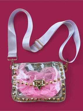 Clear Stadium Approved Studded Crossbody Bag
